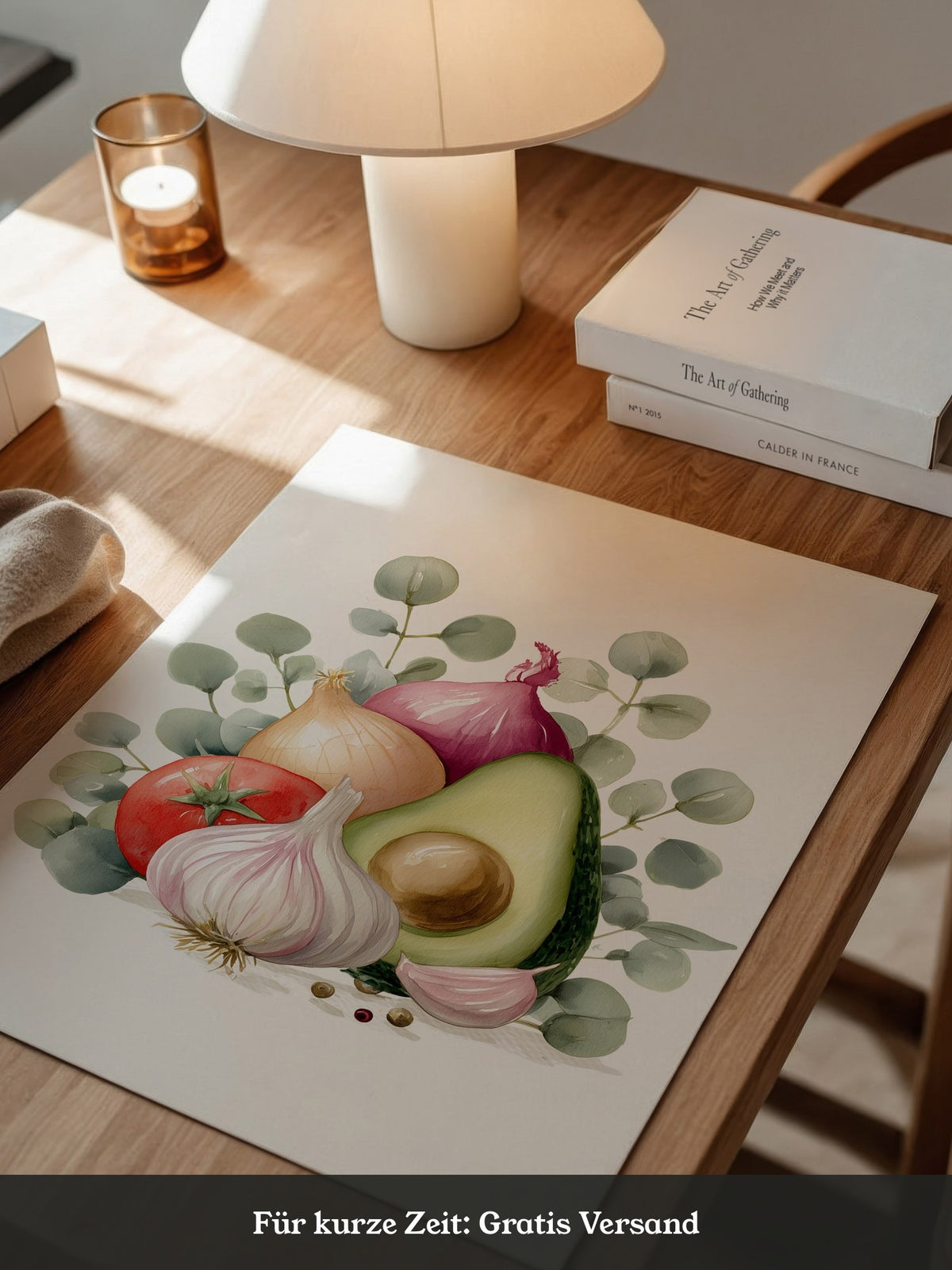 Avocado Stillleben Aquarell