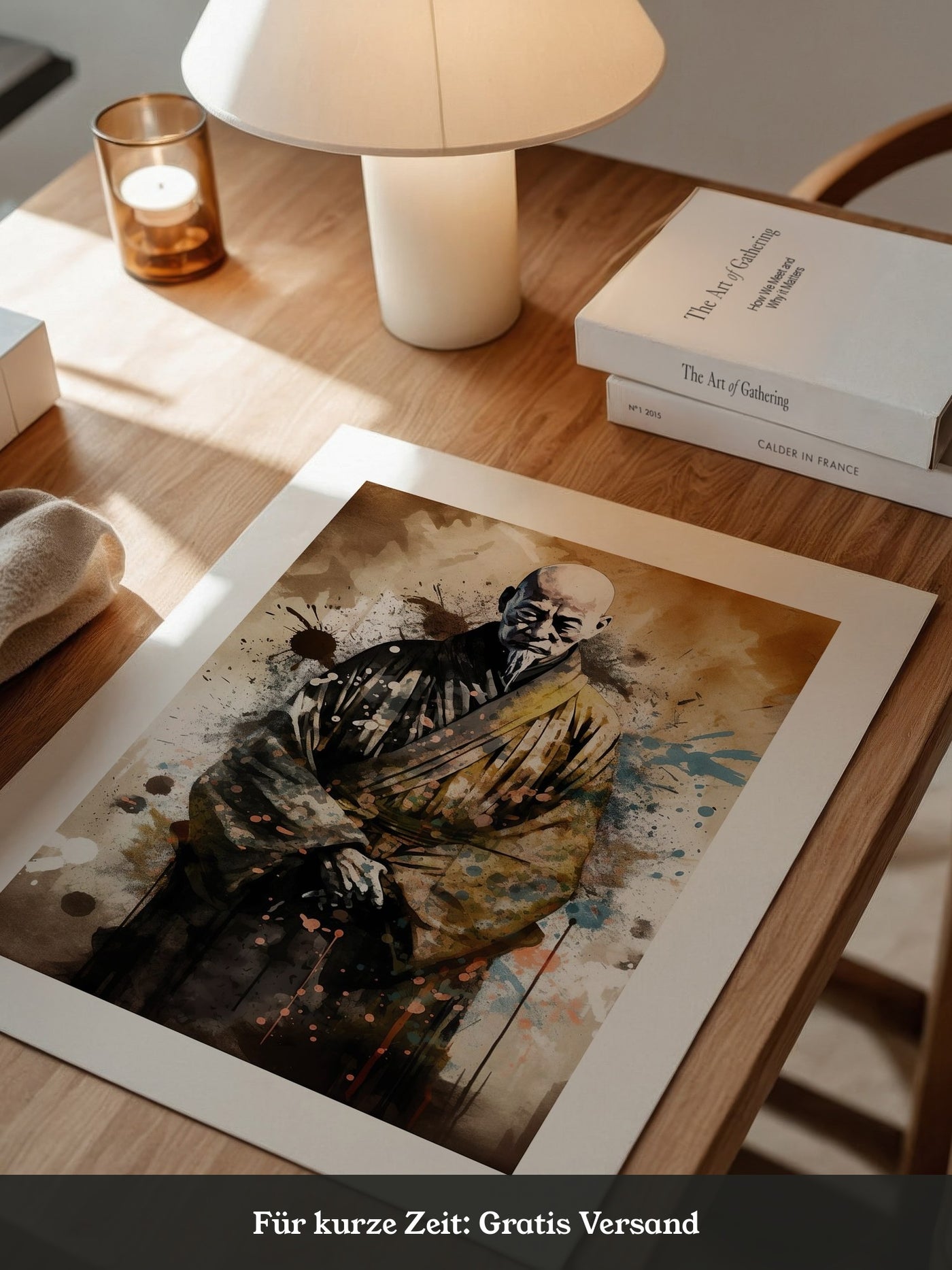 Zen Mönch Aquarell Explosion