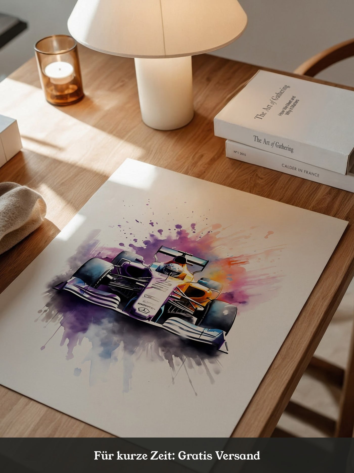 Rennwagen Aquarell Explosiv