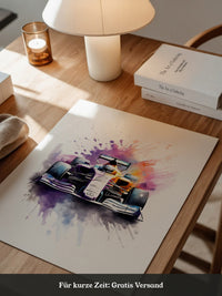 Rennwagen Aquarell Explosiv