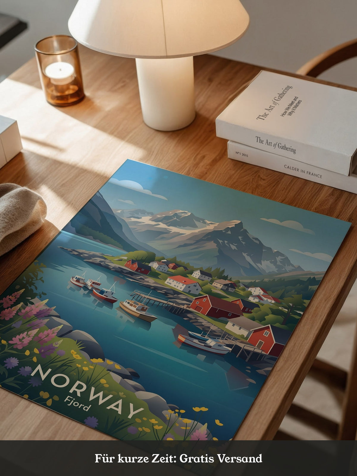 Norwegische Fjordidylle Pastellfarben