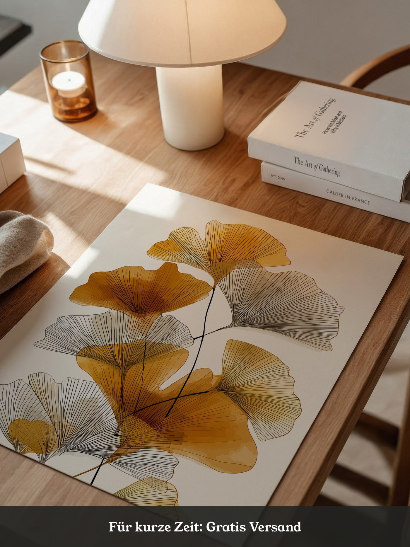 Ginkgo Blätter Aquarellkunst