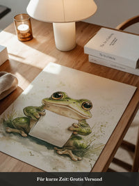 Frosch Aquarell Rollenhältend