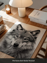 Wolf Porträt Nahaufnahme S/W