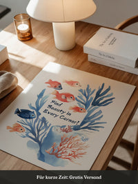 Bunte Fische Aquarell Korallen
