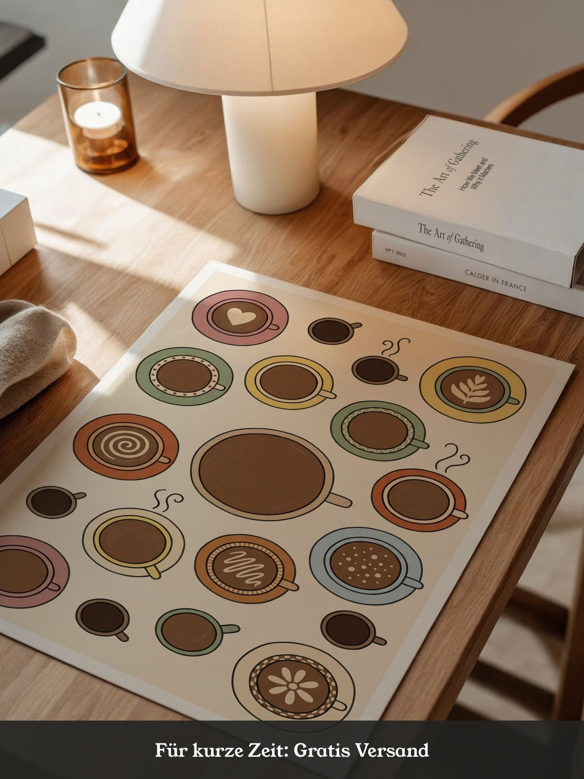 Kaffeetassen Illustration Bunt