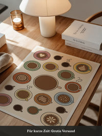 Kaffeetassen Illustration Bunt