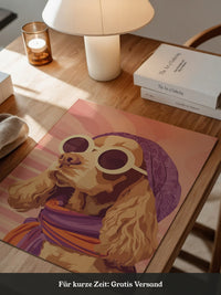 Hund mit Sonnenbrille Retro-Look