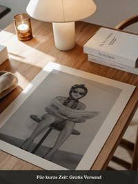 Zeitungsleserin Retro Stil