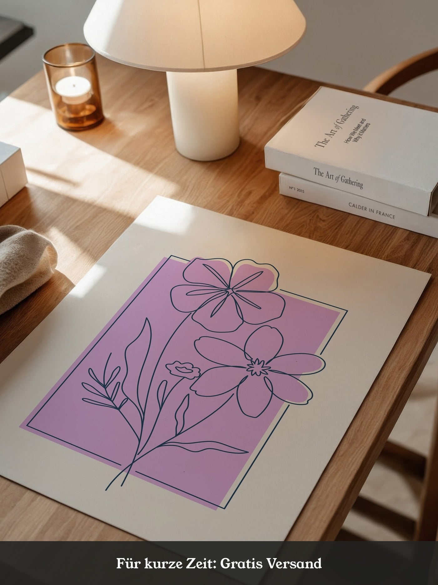 Blumen Umriss lila Hintergrund
