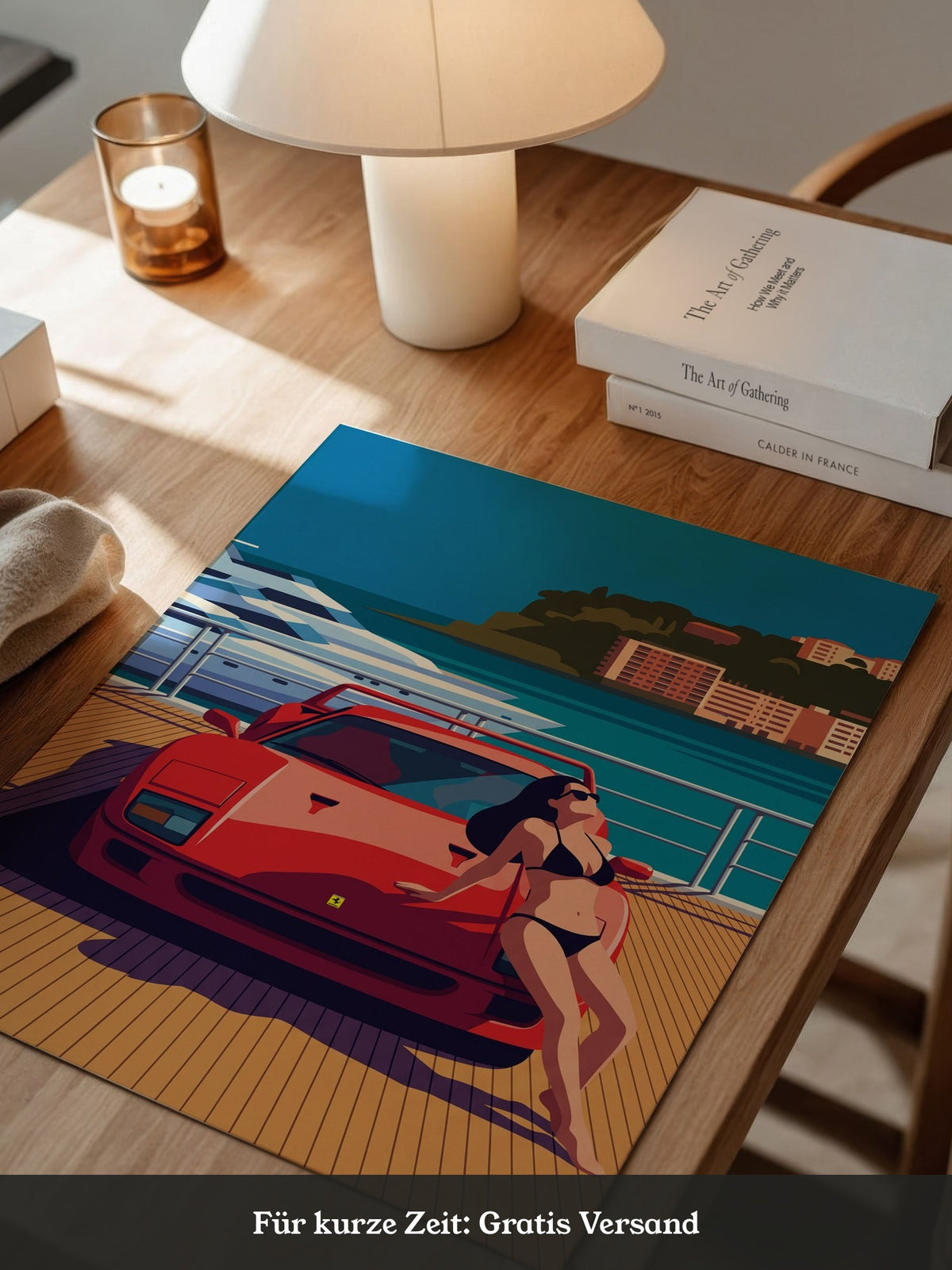 Roter Sportwagen Hafen Illustration