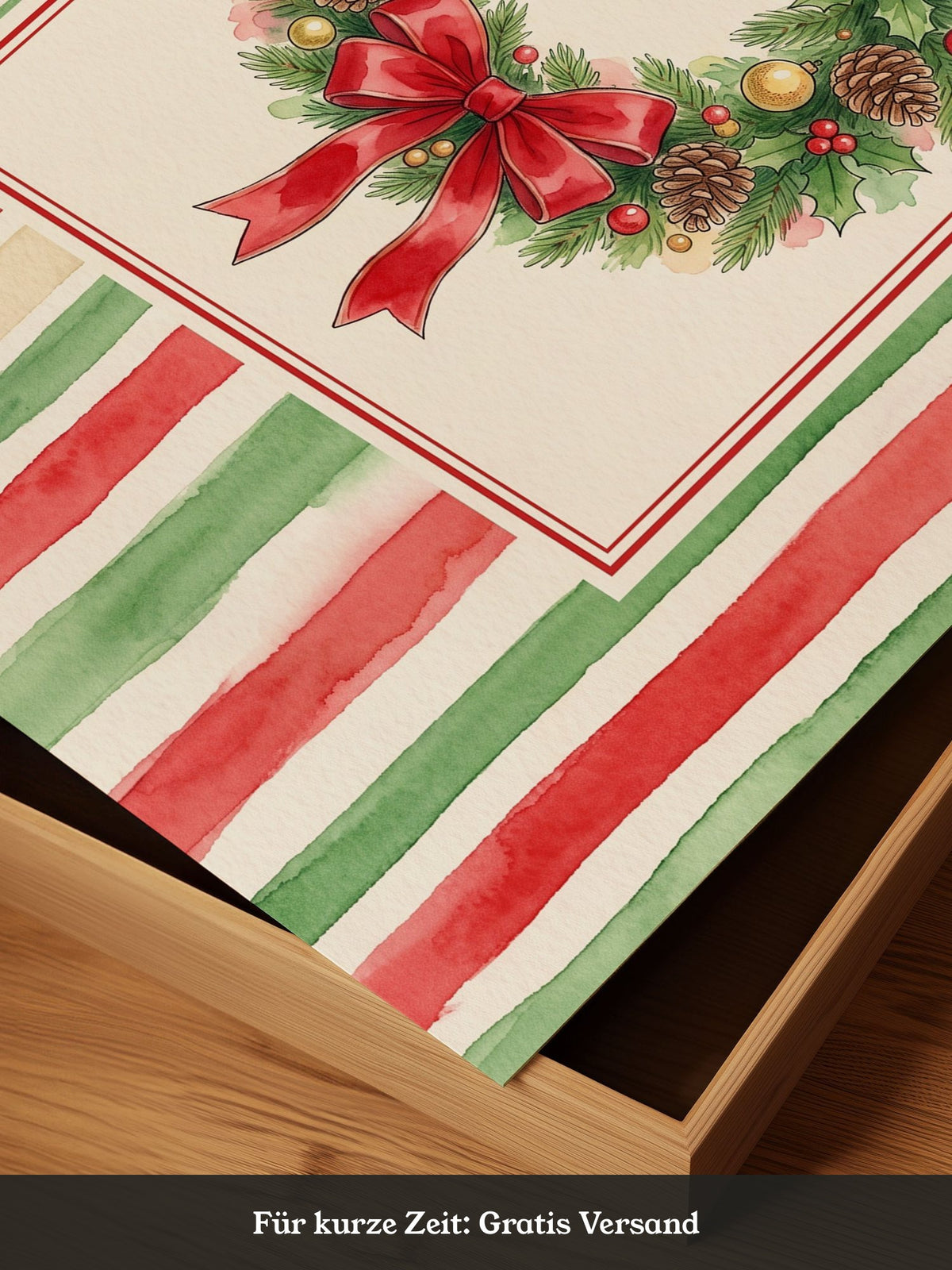 Weihnachtlicher Kranz Aquarell