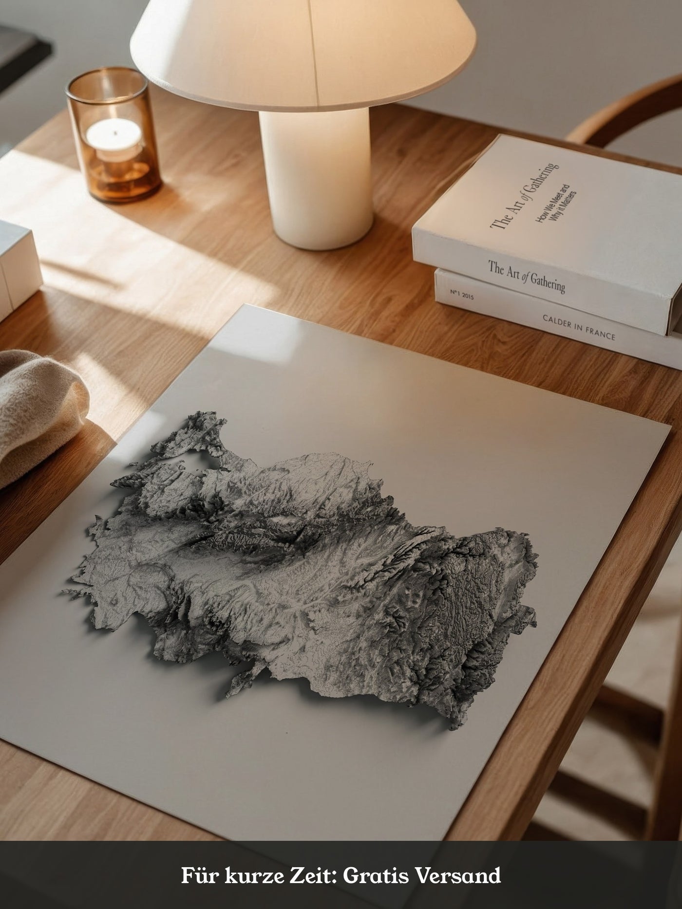 Geografie 3D Schwarz Weiß