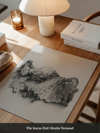 Geografie 3D Schwarz Weiß