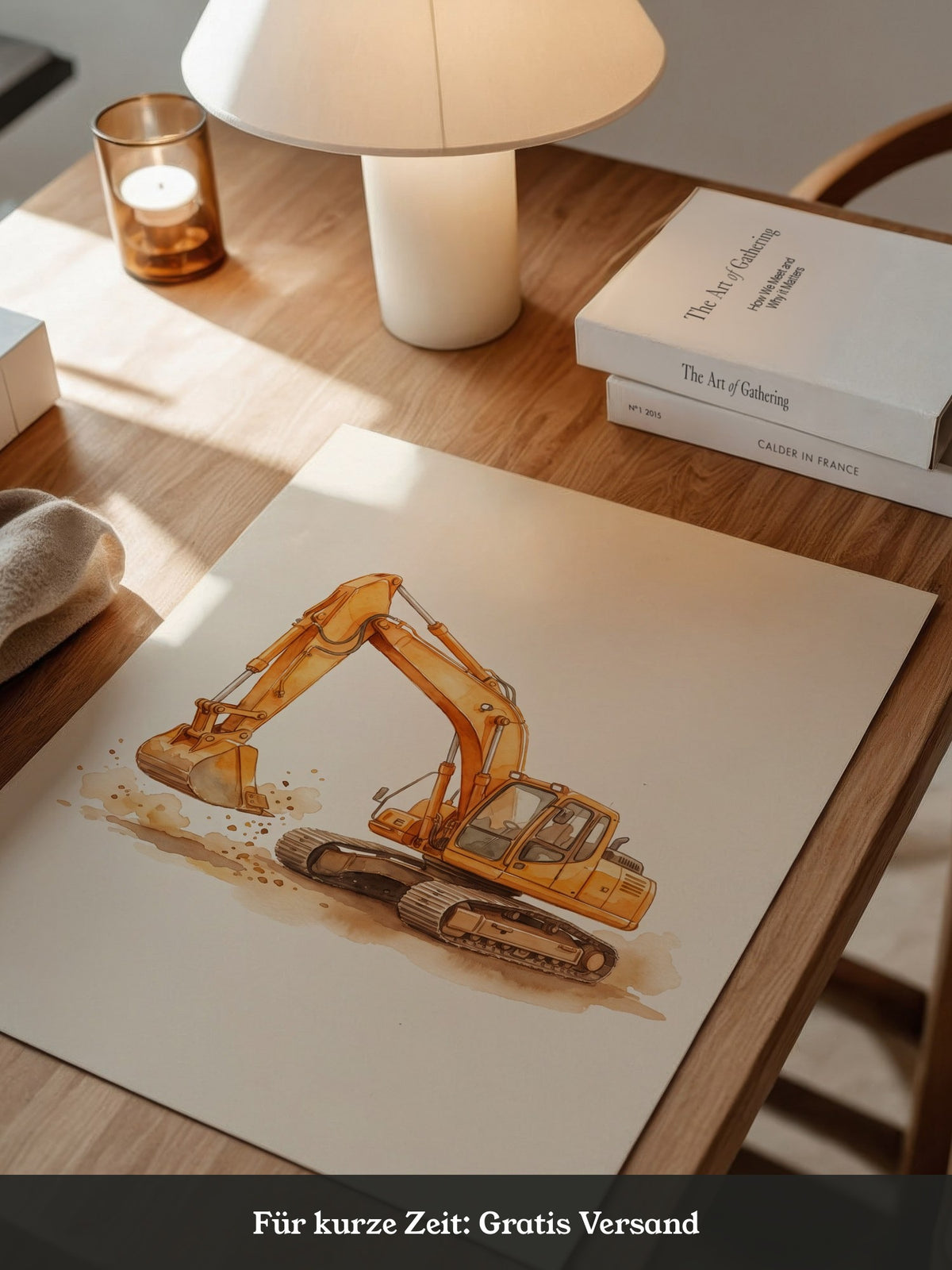 Bagger Illustration Aquarell