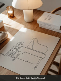 Pianist Linienzeichnung minimalistisch