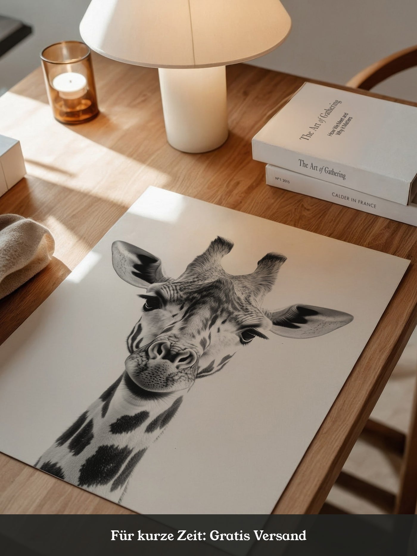 Giraffe Nahaufnahme S/W