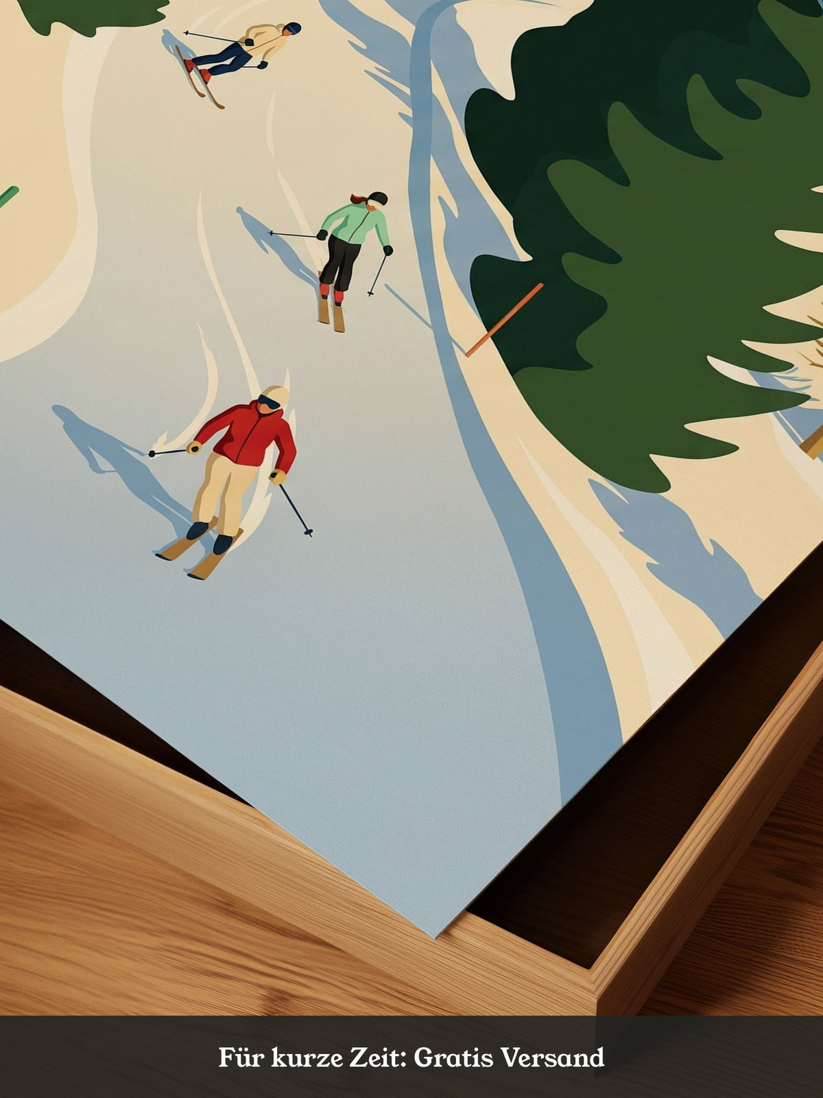 Skifahrer Berglandschaft Blau
