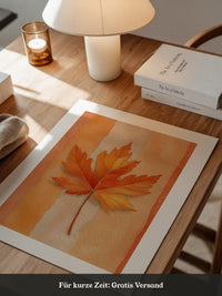 Herbstblatt Aquarell Orange