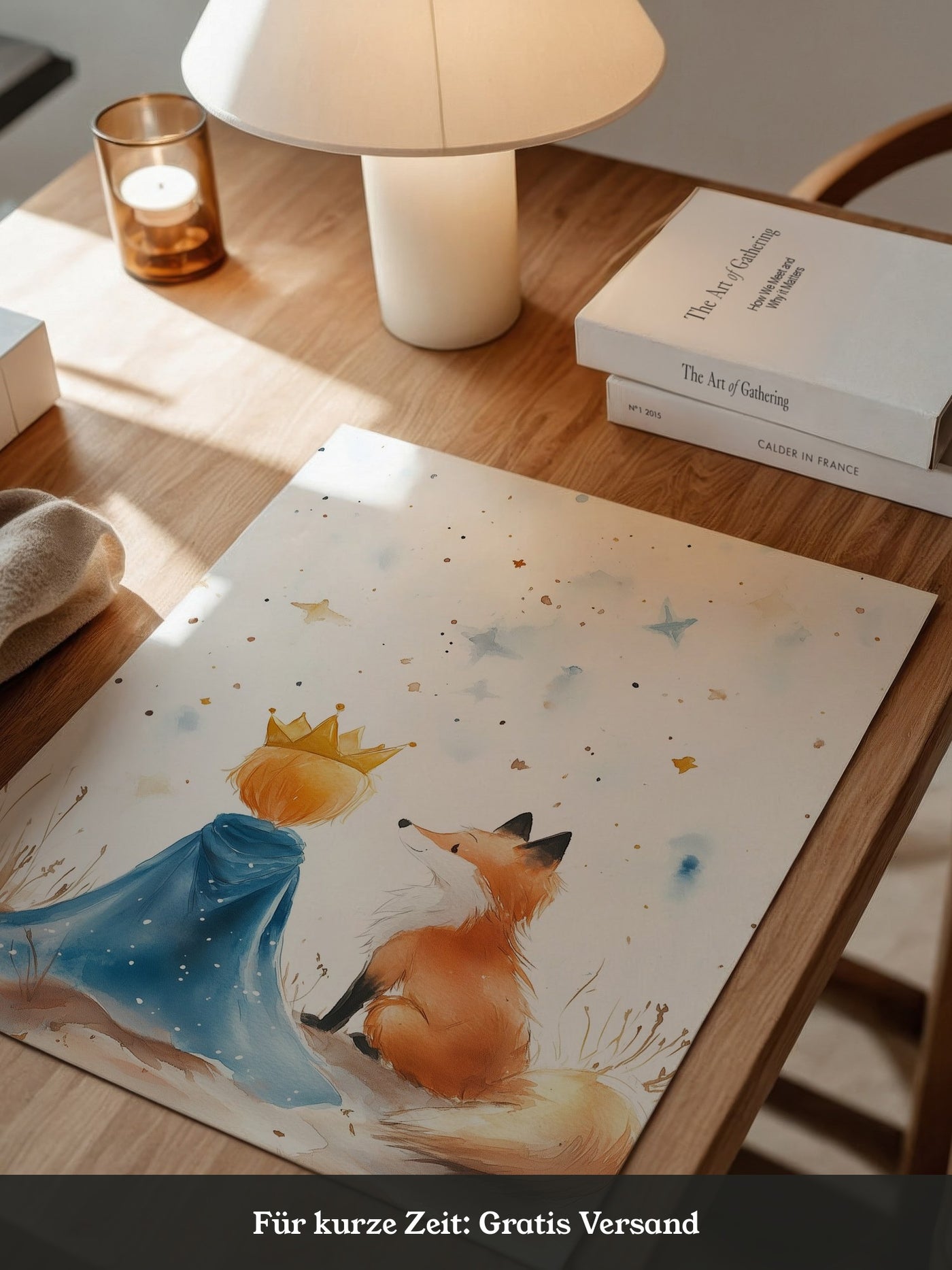 Prinz Fuchs Aquarell Sterne