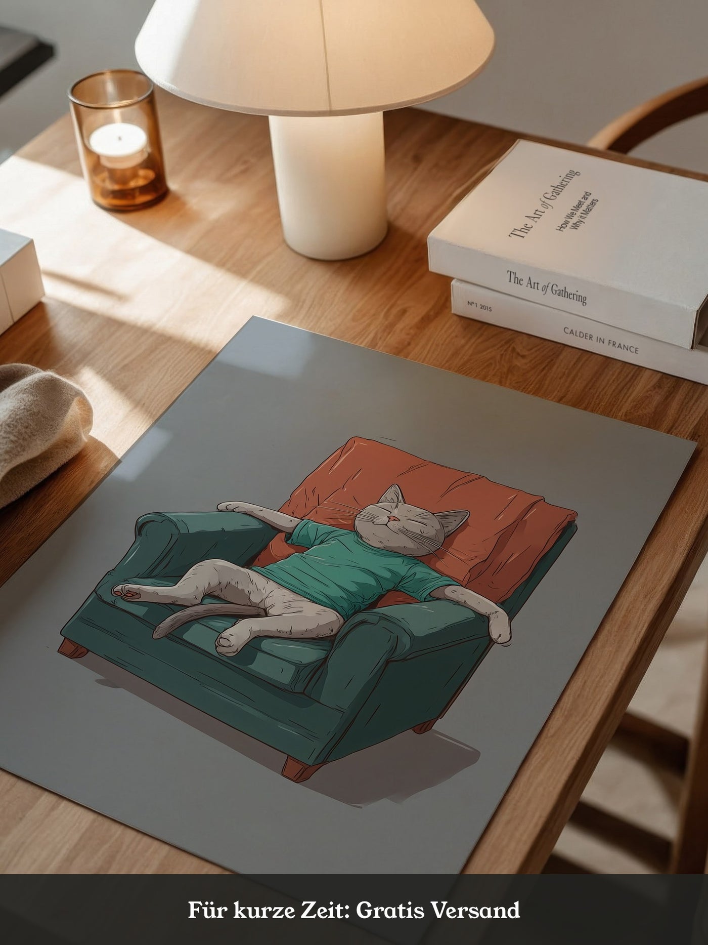 Entspannte Katze Sesselgrafik