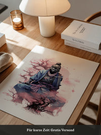 Samurai Kirschblüten Aquarell