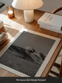 Surfer Welle Schwarzweiß