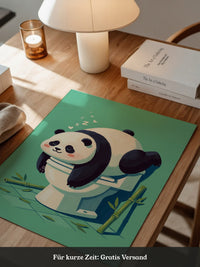 Schlafender Panda Toilettenabenteuer
