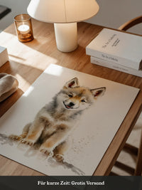 Welpen Porträt Aquarell Stil