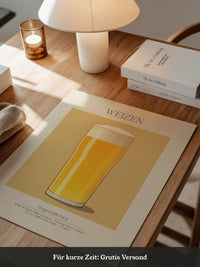 Weizenglas Illustration minimalistisch