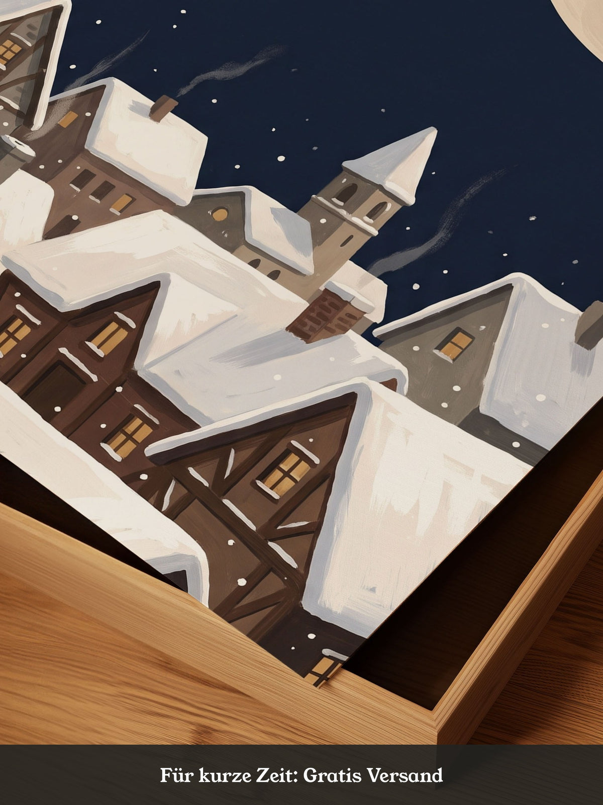 Weihnachtsmann Schlitten Mond