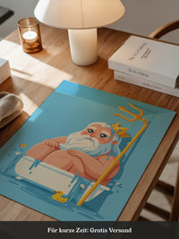 Badewannen-Poseidon Cartoon