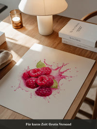 Himbeeren Spritzer Aquarell