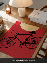 Fahrrad Sonne Roter Hintergrund