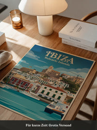 Ibiza Küstenstadt Retro Look