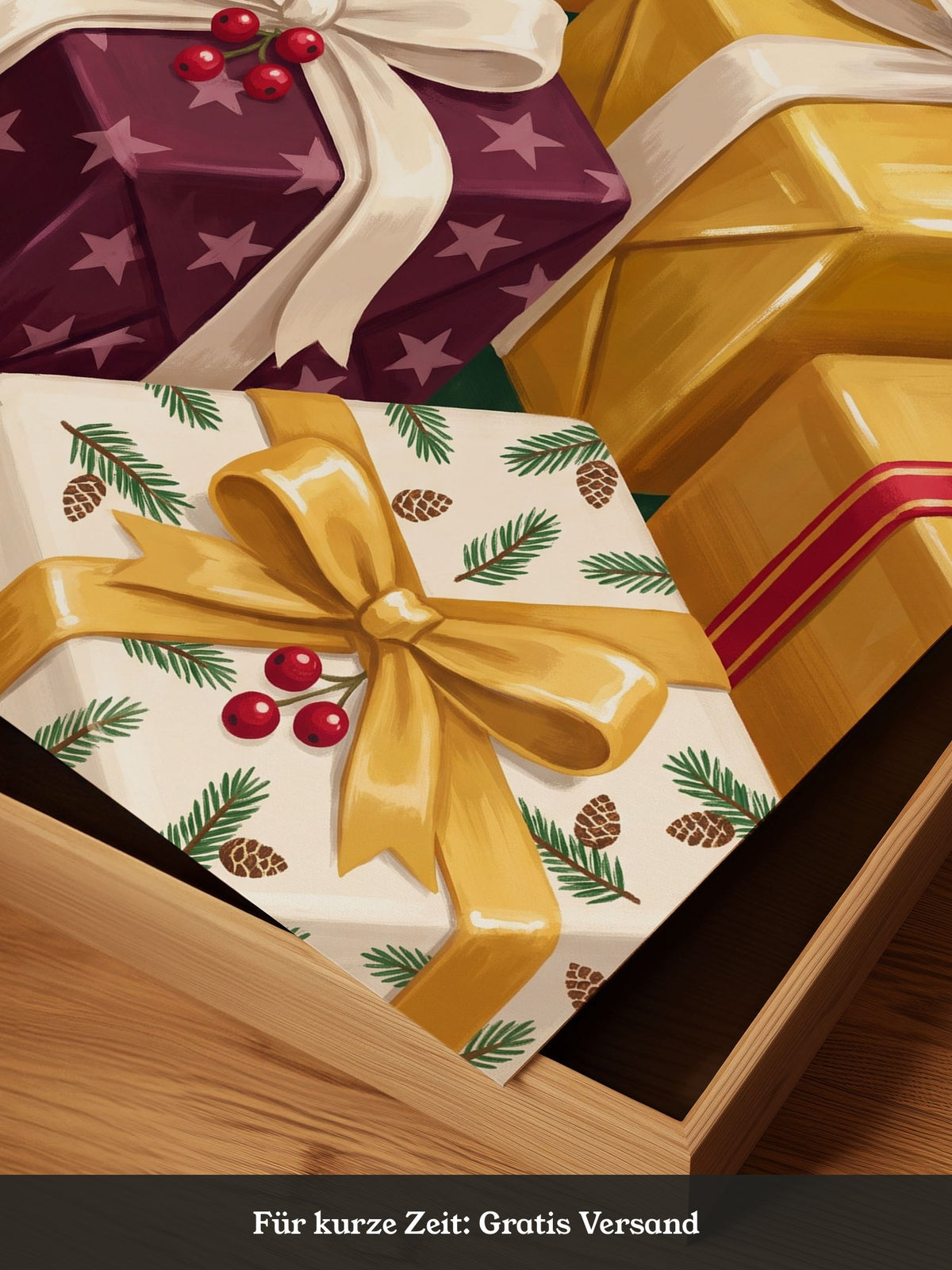 Weihnachtsgeschenke Gold Rot