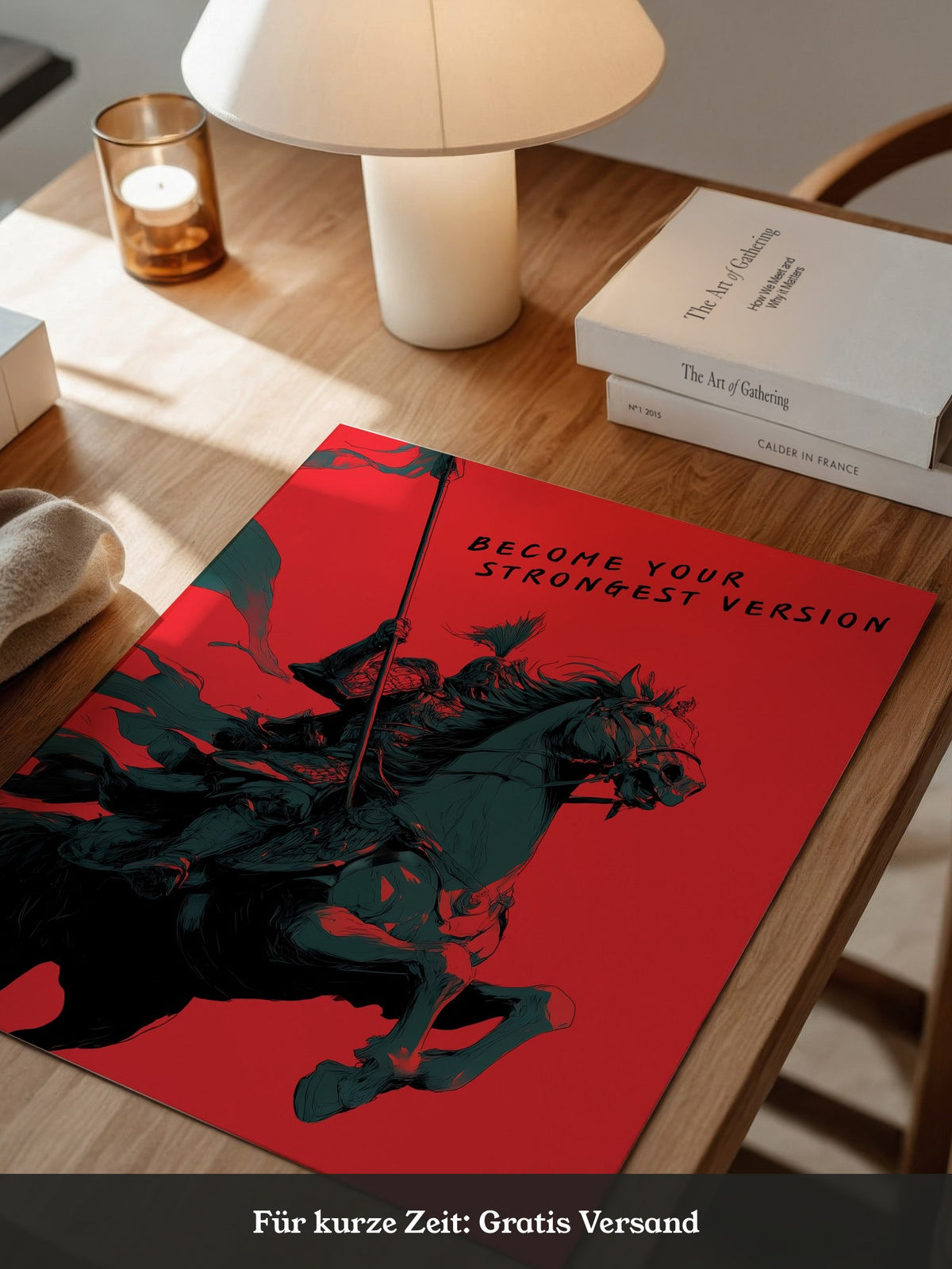 Ritter auf Pferd Rot-Schwarz