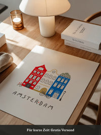 Grachtenhäuser Amsterdam Grafik