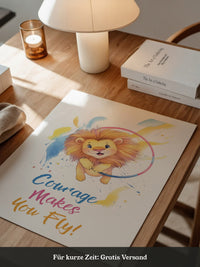 Löwenbaby Aquarell Lebensfreude