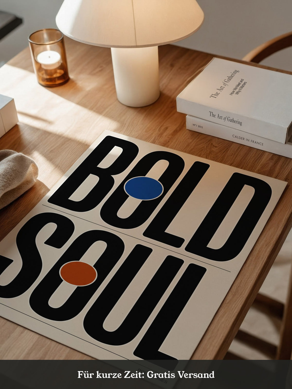 Bold Typografie Kreise Farbakzent