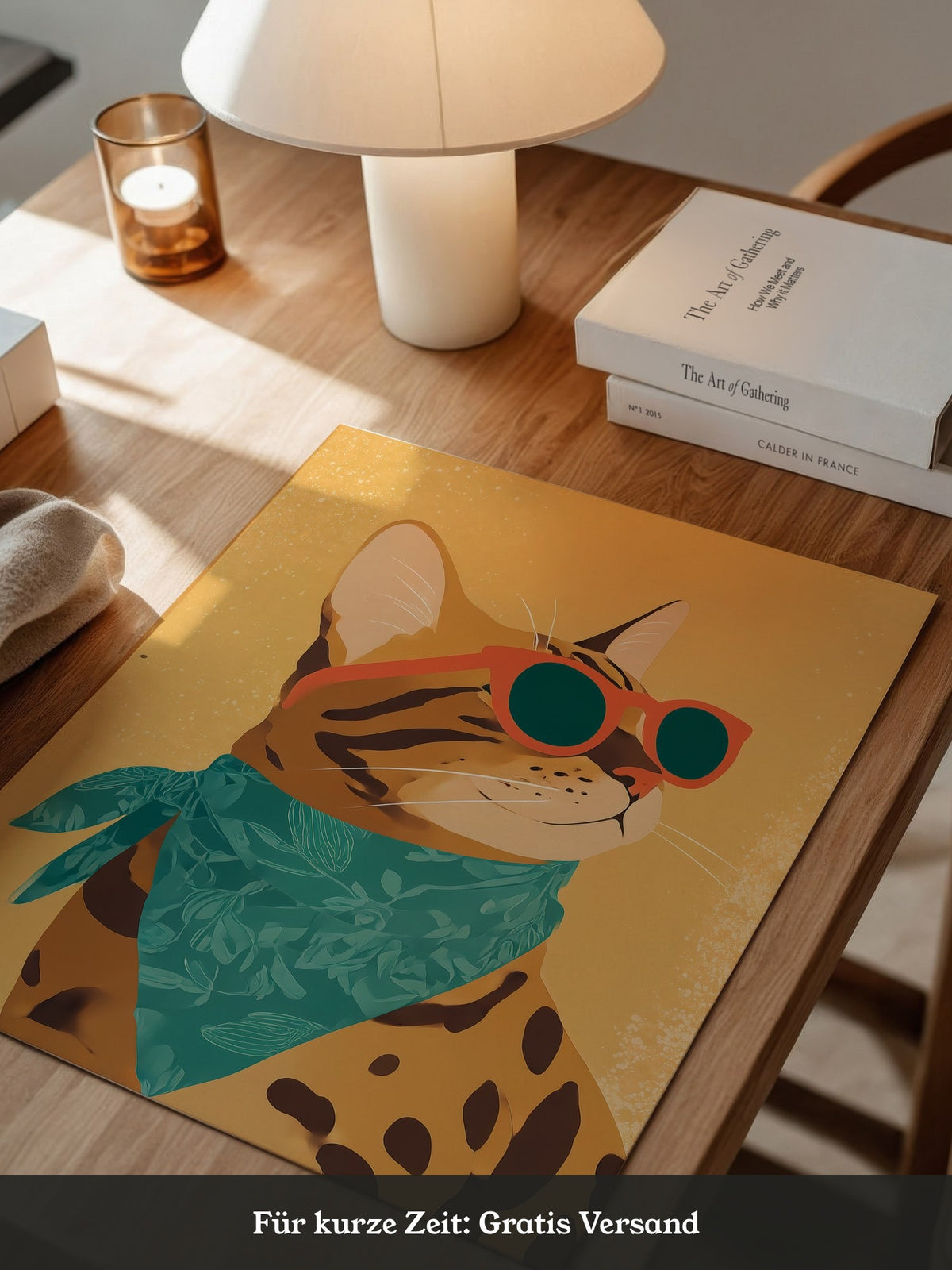 Stilvolle Katze Sonnenbrille Retro