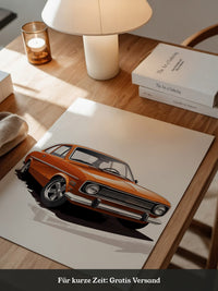 Retro Auto orange Illustration