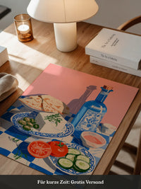 Mediterraner Tisch Sommerfarben