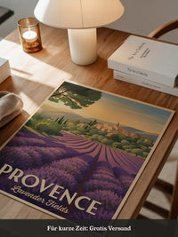 Lavendelfelder Provence Vintage-Stil