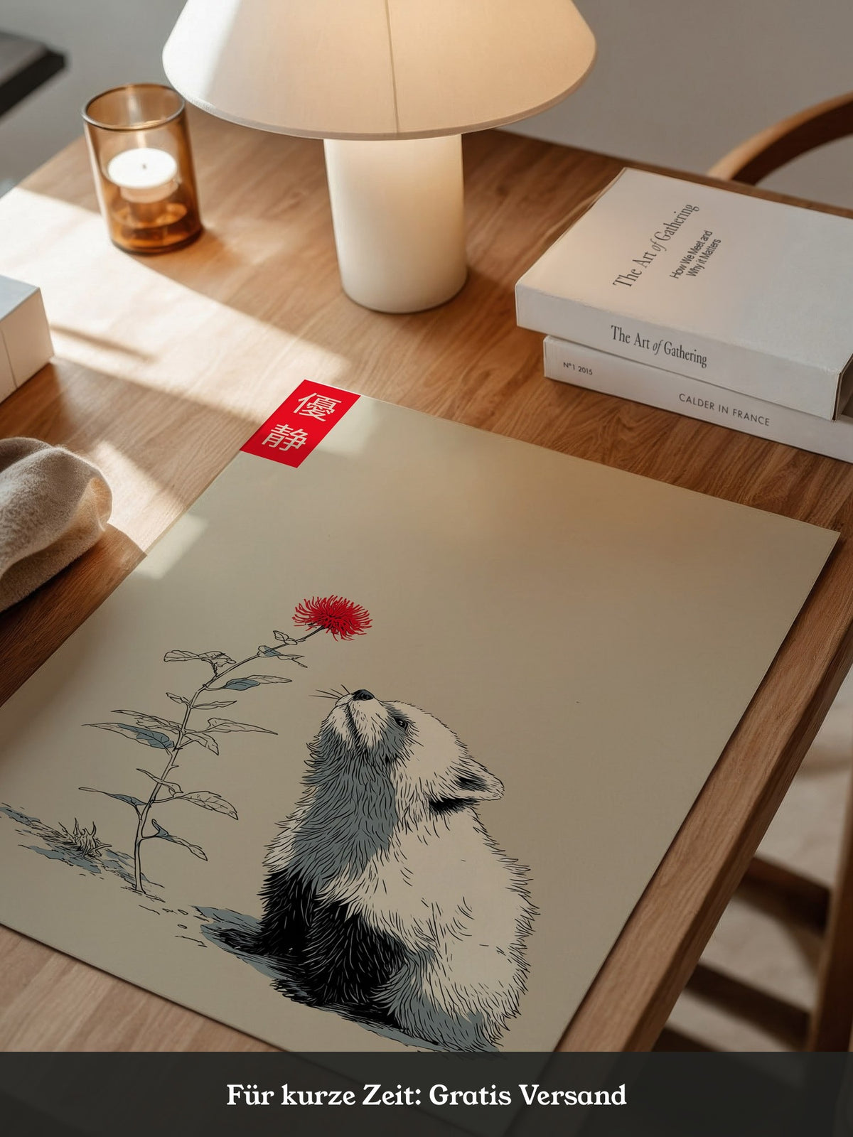 Panda Blume Minimalistisch