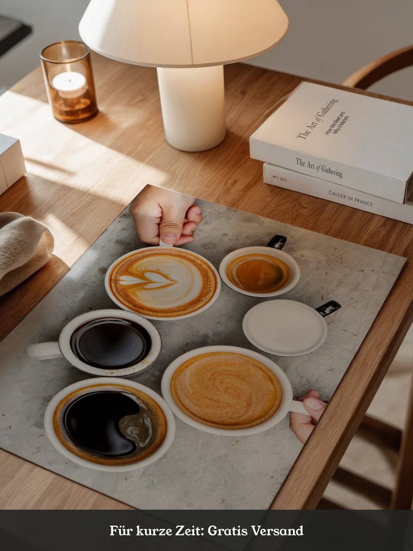 Kaffee Vielfalt Draufsicht