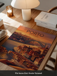 Porto Sonnenuntergang Brücke Vintage