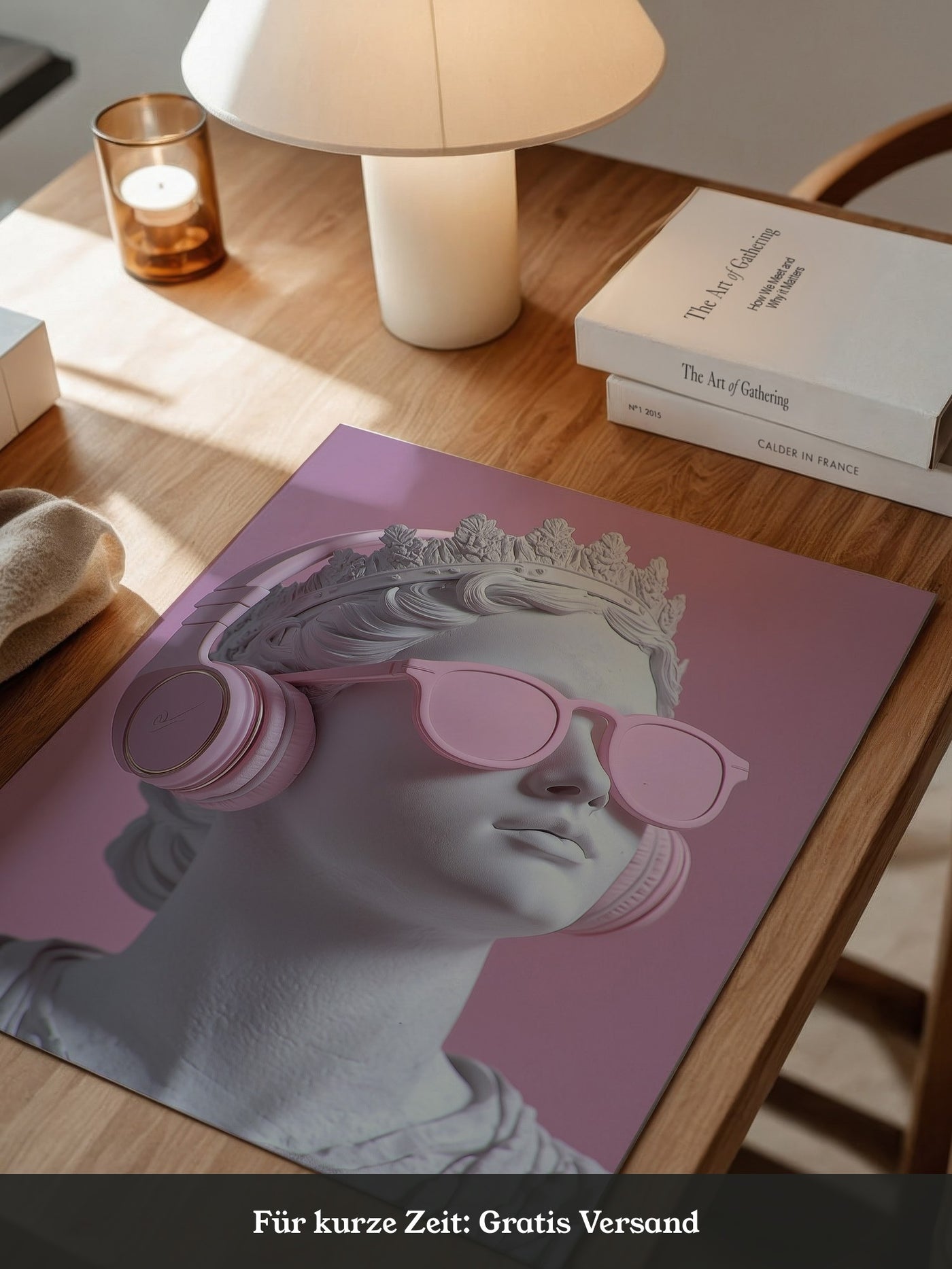 Büste Kopfhörer Brille Rosa