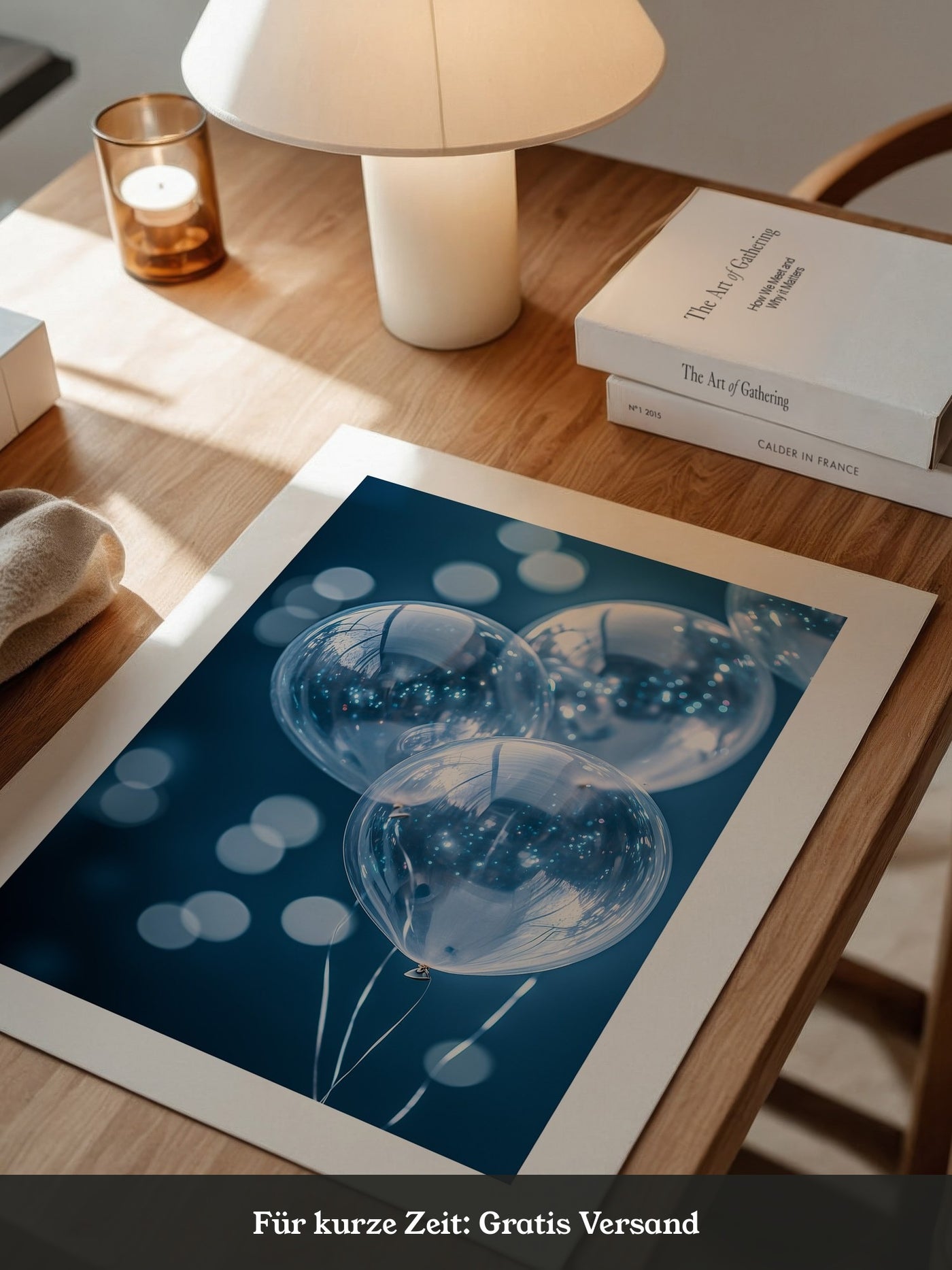 Glanzballons Blau Bokeh