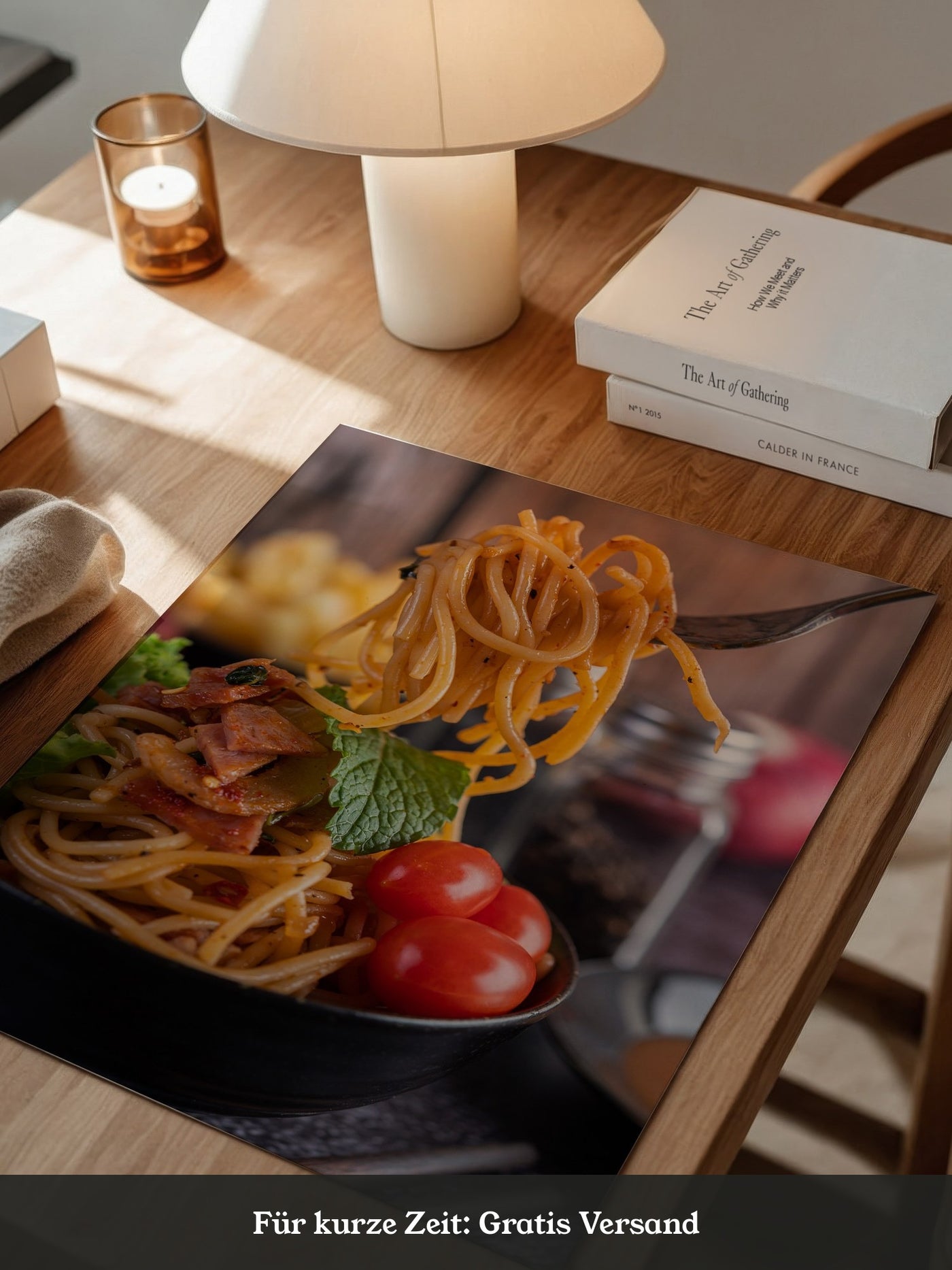 Spaghetti Gabel Nahaufnahme